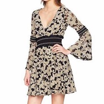 Zac Posen Mika Lace Mini Dress Size 4 Party Bell Sleeves V-Neck Smocked ... - $328.24