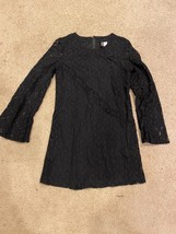 H&amp;M Divided Black Bodycon Dress Mesh Sleeves Long Sleeve Size 2 - $6.79