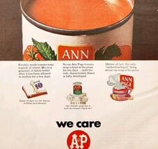 1966 A&amp;P Tomato Soup Advertisement Canned Foods Ann Page We Care DWLL9 - $35.02 CAD