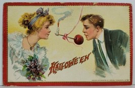 Halloween Tuck Couple Apple Candle Embossed 1910 Postcard M13 - £19.94 GBP