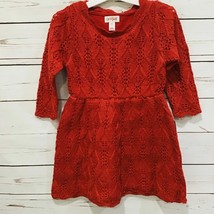 Cat &amp; Jack toddler girls sparkly knit fancy dress size 3T color Wowzer red new - £4.78 GBP