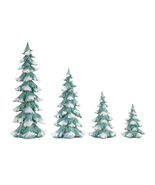 Flocked Seafoam Pine Tree with Carved Design (Set of 4) - 885903 - $197.02 CAD