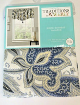 Waverly Rustic Retreat Pointed Window Tasseled Valance Porcelain Blue 52x21&quot;  - £25.12 GBP