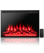 37&quot; Electric Fireplace Insert Heater Log Flame Effect w/ Remote Control ... - £321.72 GBP