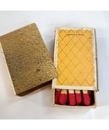 Vintage Matchbox Cover slip case Gold Tone w/ Matches matchbook Sweden S... - $20.00