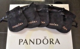 5 Pandora Jewelry Anti Tarnish Black Velvet Gift Bags Pouches Five in A Lot - £10.95 GBP