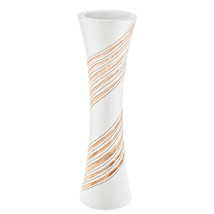 Sleek Curvilinear Spiral White 14-inch Mango Tree Wood Flower Vase - $22.96