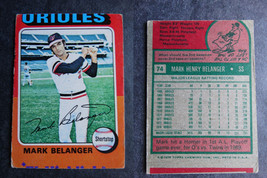 1975 Topps Mini #74 Mark Belanger Orioles Miscut Error Oddball Baseball Card - $4.99