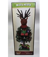 Cracker Barrel Lighted Reindeer Deer Christmas Tree w/ Changing Color Li... - $41.39 CAD