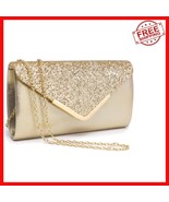 Satin Evening Bag with Glitter Detail - Perfect for Weddings &amp; Night Out... - $49.57 CAD