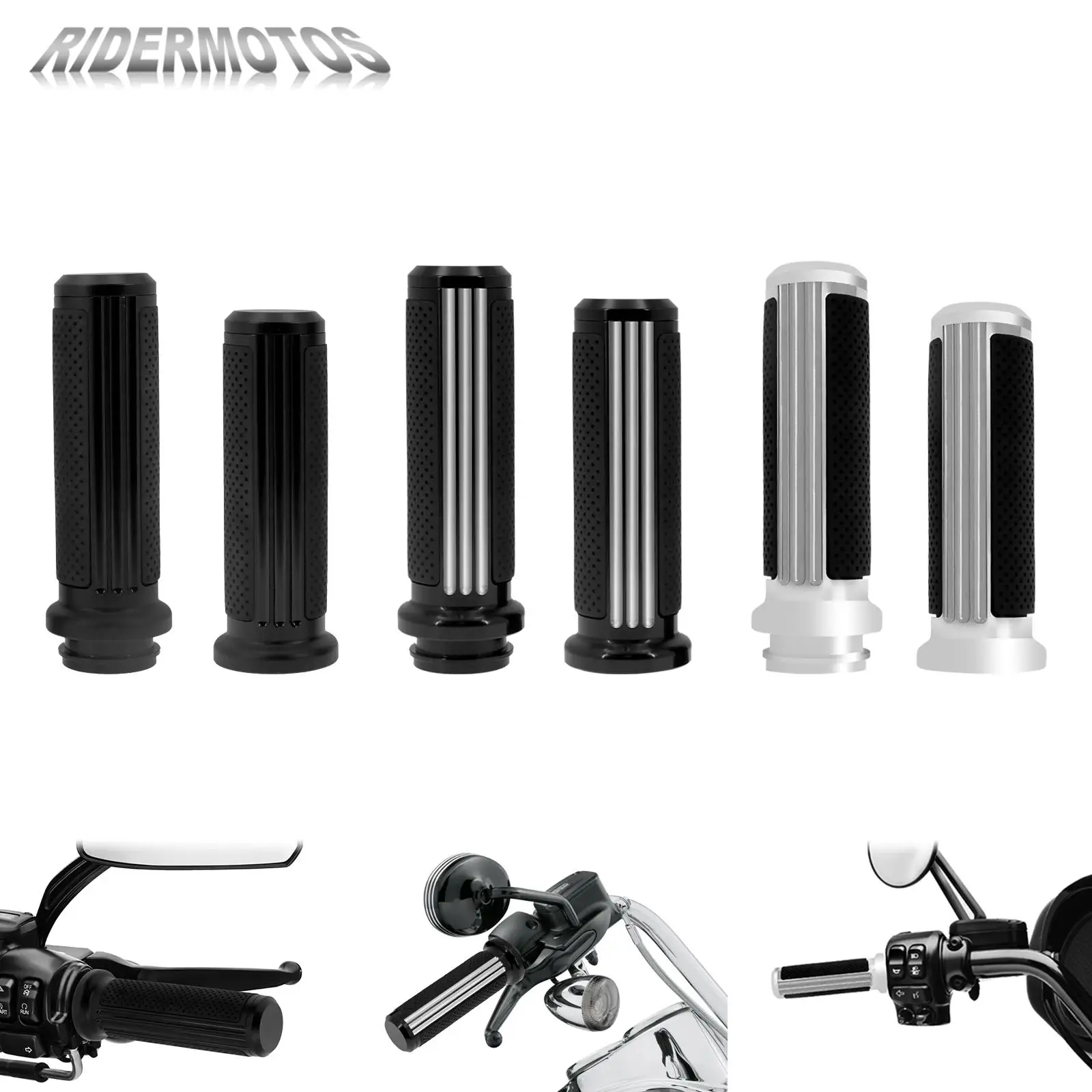 1&#39;&#39; 25mm Motorcycle CNC Electronic Throttle Handle Bar Hand Grips For Harley - £39.86 GBP+