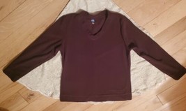Velour Pullover SJB Sweatshirt Women&#39;s Medium Chocolate Brown Smoke Pet-free - £11.90 GBP