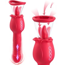 Rose Sex Toys For Women - 3In1 Rose Sex Toy Vibrator With 2 Sucking Cups, Clitor - £51.71 GBP