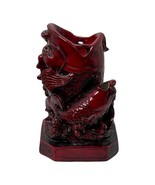 Red Resin Statue/Holder, Chinese Koi Fish Open Mouth Vase Pencil holder ... - $534.05 MXN