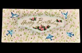 1950s Birthday Card Bluebirds and Pink Roses A Sunshine Card Vintage Unused - £3.89 GBP