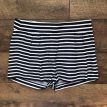 J. Crew Pleated Navy White Striped 3” Shorts sz 00 EUC - $14.99