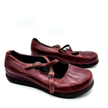 Dansko Womens Burgundy Leather Double Strap Mary Jane Cross Strap Shoes Size 37 - £18.95 GBP