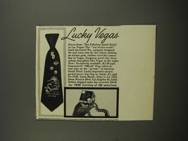 1953 Carol Beatty Sands Hotel Tie Ad - Lucky Vegas - £14.52 GBP