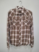 True Religion Button Pearl Snap Flannel Western Long Sleeve Shirt Womens XL - $33.20