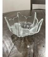 Vtg Clear Viking Glass Bowl Stockholm Lotus 6.25&quot; 5-Petal Design MCM - $40.72 CAD