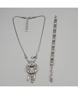 Brighton Birmingham Necklace Bracelet Set Retired Silver Plated Disc Pen... - $1,305.35 MXN