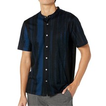 John Varvatos Collection Men&#39;s Short Sleeve Abstract Stripe Linen Shirt ... - £70.27 GBP