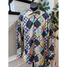 R. Lewis Button Down Shirt Men&#39;s M Multi Abstract Pop Art Long Sleeve Co... - $44.55