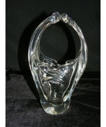 Vintage Clear Glass Basket with Handle Art Deco Style - €30,63 EUR