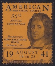 1941 - APS American Philatelic Society &quot;56th Convention&quot; Cinderella Post... - $6.99