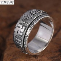 Handmade 925 Silver Tibetan Spinning Ring Sterling Tibetan OM Mantra Turning Rin - £41.62 GBP