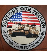 Support Our Troops Army Navy Air Force Marines 12&quot; Embroidered Patch, New - £15.65 GBP