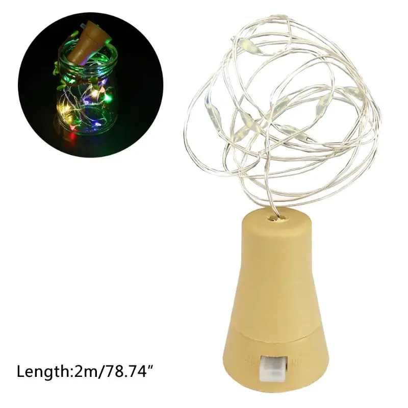 10/20 LED Solar Wine Bottle Cork Shaped String Lights Night Fairy Christmas Fair - £129.82 GBP