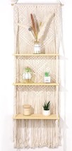 Bohemian Decor For Bedroom, Living Room - 3 Tier Wall Hanging Shelf For Small - £41.78 GBP