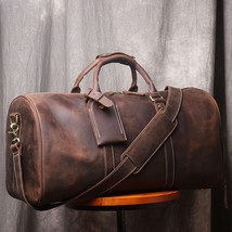 ZRCX Vintage Men&#39;s Hand Luggage Bag Travel Bag Geunine Leather  Large Capacity S - £161.07 GBP