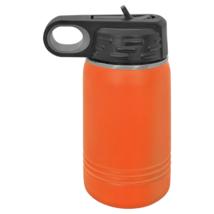 Orange 12oz Double Wall Insulated Stainless Steel Sport Bottle  Flip Top... - £13.76 GBP
