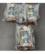 3 pack Sealed Genuine Canon PIXMA 36 Color Ink Tank Cartridge CLI-36 Col... - $268.04 MXN