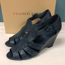 Franco Sarto cornflower blue peep toe wedge sandals women’s size 8.5 - $59.40