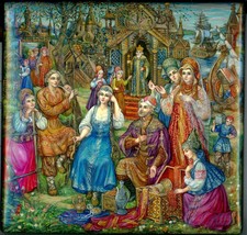 Peint à la Main Un De Genre Russe Laque Boîte &quot; The Sultans Royaume &quot; Par Wagner - £1,536.44 GBP