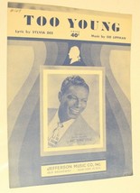 Vintage Too Young Sheet Music 1951 Nat King Cole - £4.66 GBP