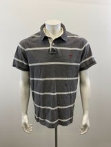 American Eagle Men&#39;s Polo Shirt Size Large Vintage Fit Gray White Stripe... - $150.53 MXN