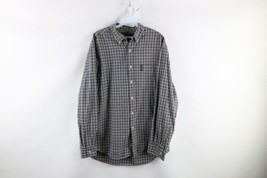 Vtg Abercrombie &amp; Fitch Mens Small Faded Spell Out Plaid Flannel Button Shirt - £39.10 GBP