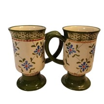 temp-tations by tara trellis old world 8oz pedestal coffee mug set of 2 - £11.76 GBP