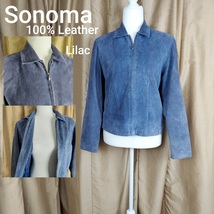 Sonoma 100% leather Lilac zip Jacket size S  - $19.00