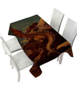 Cool Dragon Art Earth and Fire Tablecloth - $51.98 CAD+