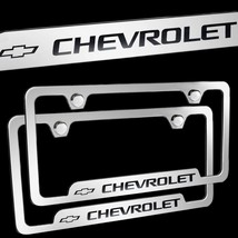 Brand New 2PCS Chevrolet Chrome Stainless Steel License Plate Frame Offi... - £47.19 GBP