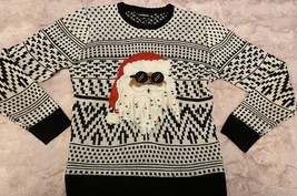 ugly christmas sweater medium Santa With sunglasses - £20.53 GBP