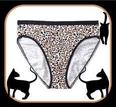 XXL Tan Leopard Heart Stretch Cotton Victorias Secret High-Leg Waist Brief Panty - £8.69 GBP