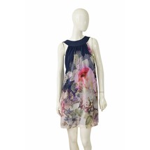 Ted Baker Blue &amp; Floral Sleeveless Mini Short Length Dress size 2 - $123.75