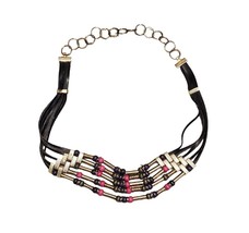 Beautiful Vintage BoHo Festival Beaded Metal Chain Belt 38&#39;  - £27.41 GBP