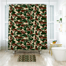 Bape Camo Army 2 Shower Curtain Bath Mat Bathroom Waterproof Decorative Bathtube - £18.03 GBP+